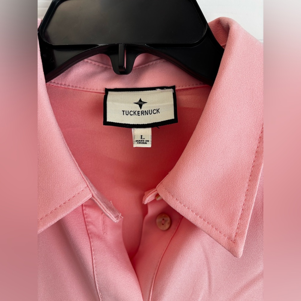 Tuckernuck Callahan Crepe Long Sleeve Shirt Dress ~ Size L - Picture 4 of 10